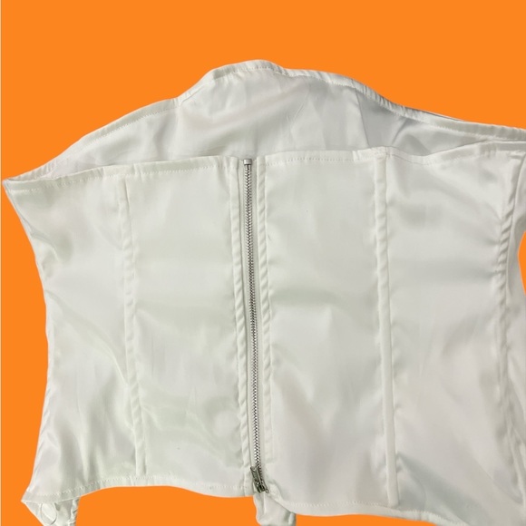 AKIRA White Satin Corset Top - Picture 2 of 4